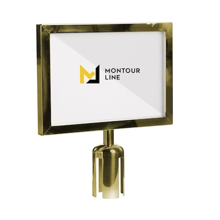 Montour Line Stanchion Post Top Sign Frame 8.5 x 11 in. H Satin Brass HDSF-8511-H-SB